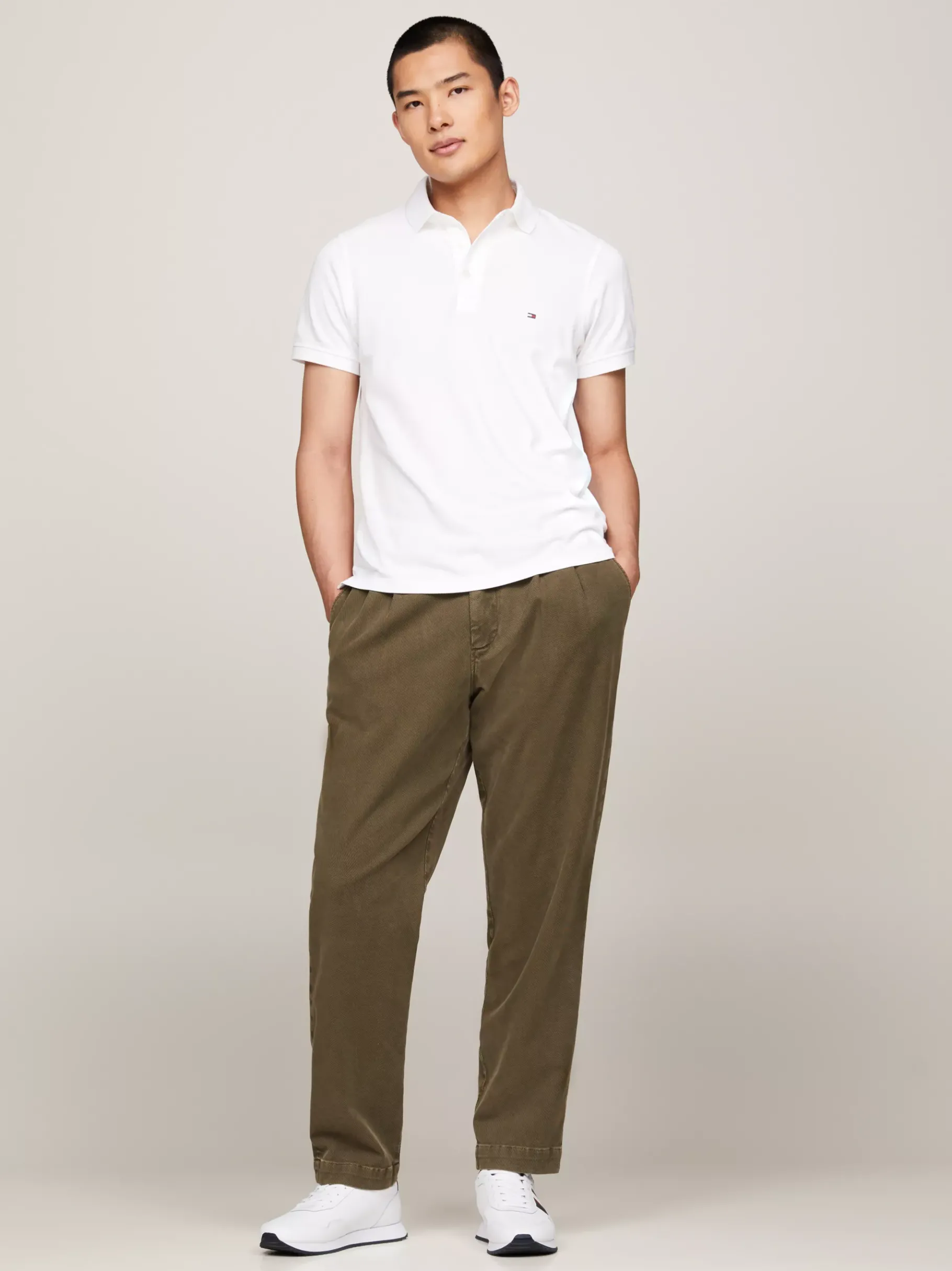 Tommy Hilfiger Lace-up Runner-Sneaker mit Tommy-Tape WHITE Sale