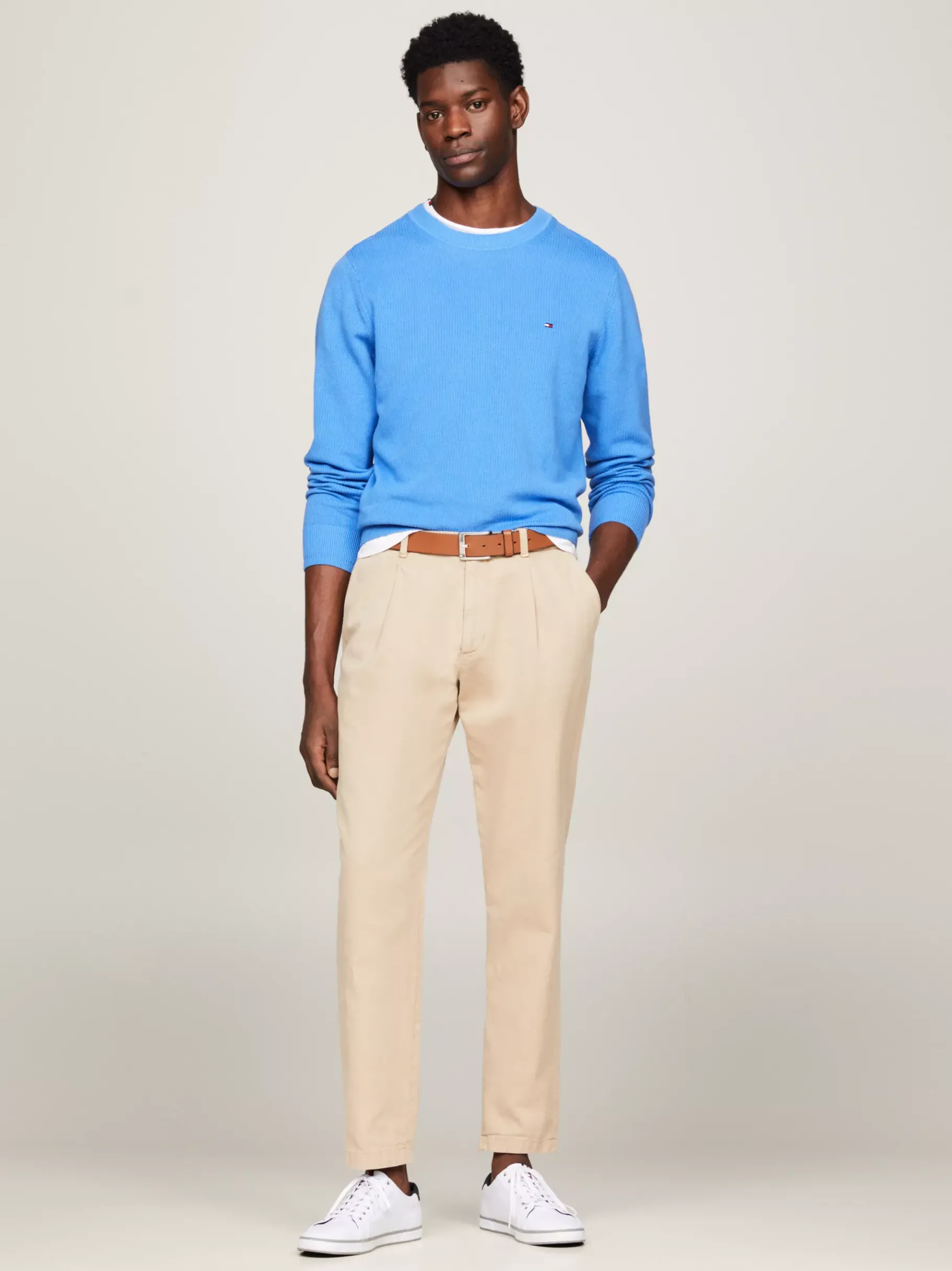 Tommy Hilfiger Lace-up-Sneaker aus Canvas WHITE New