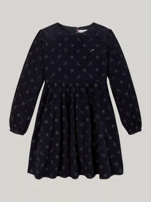 Tommy Hilfiger Langarmkleid aus Cord mit Stickereien DESERT SKY New