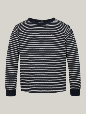Tommy Hilfiger Langarmshirt aus Waffelstrick BLUE BASE WHITE STRIPES Hot
