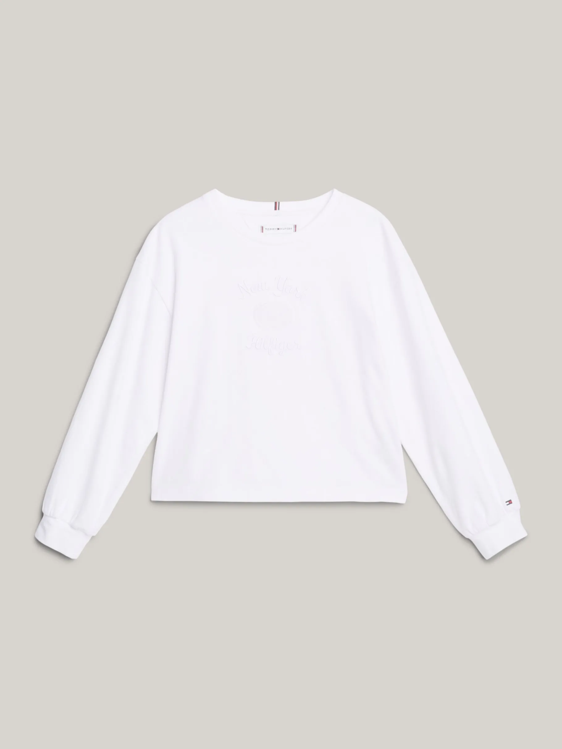 Tommy Hilfiger Langarmshirt mit aufgesticktem Logo WHITE Sale
