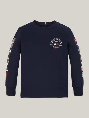 Tommy Hilfiger Langarmshirt mit Flag-Logo DESERT SKY Sale