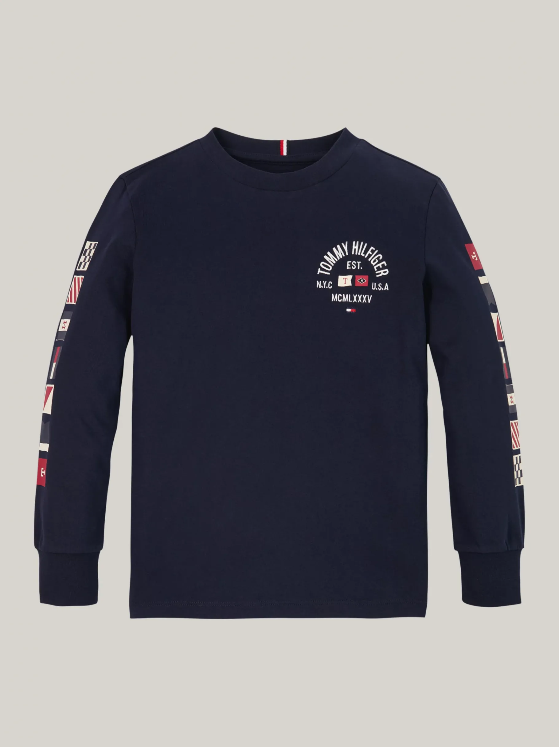 Tommy Hilfiger Langarmshirt mit Flag-Logo DESERT SKY Sale