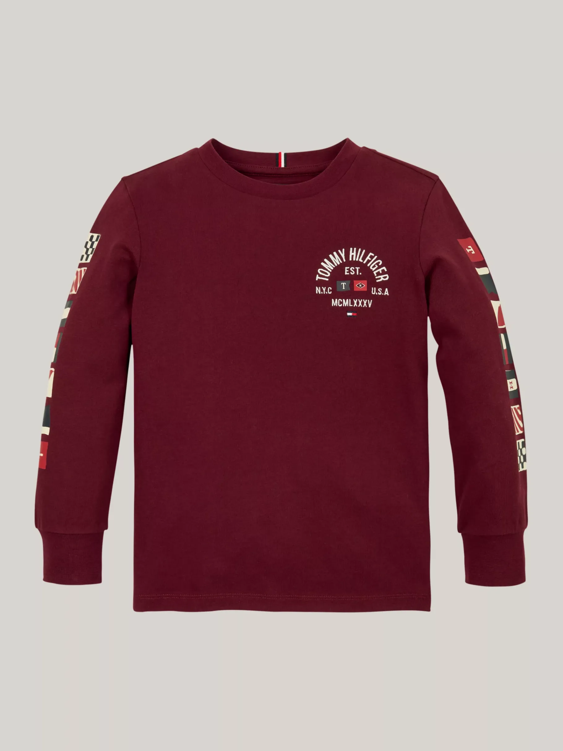 Tommy Hilfiger Langarmshirt mit Flag-Logo DEEP ROUGE Best