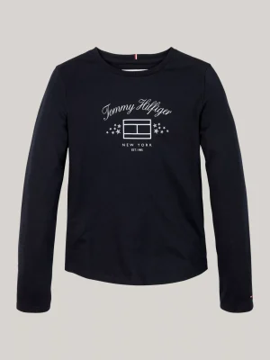 Tommy Hilfiger Langarmshirt mit Flag-Print DESERT SKY Fashion