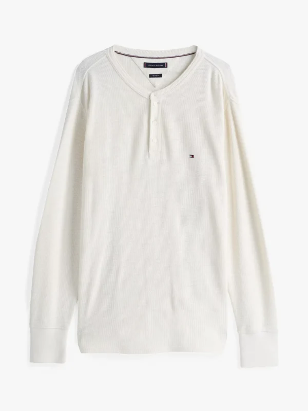 Tommy Hilfiger Langarmshirt mit Henley-Kragen IVORY PETAL Best