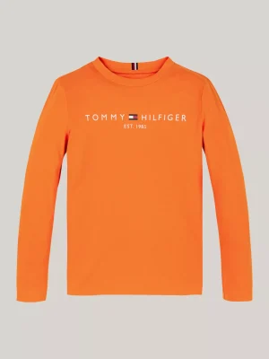 Tommy Hilfiger Langarmshirt mit Logo-Print ORANGE THUNDER Online