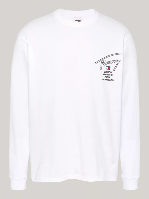 Tommy Hilfiger Langarmshirt mit Signatur-Logo WHITE Cheap