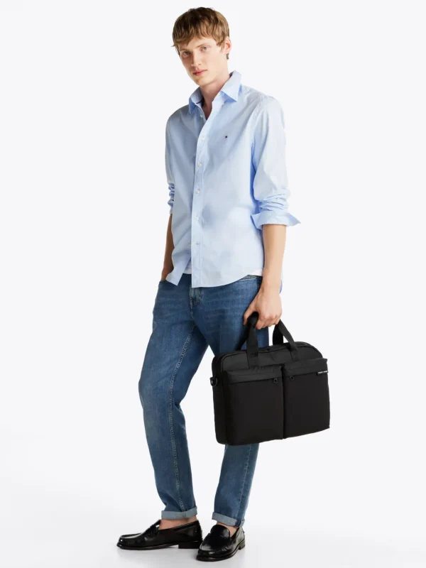 Tommy Hilfiger Laptop-Tasche mit gummiertem Logo BLACK Best