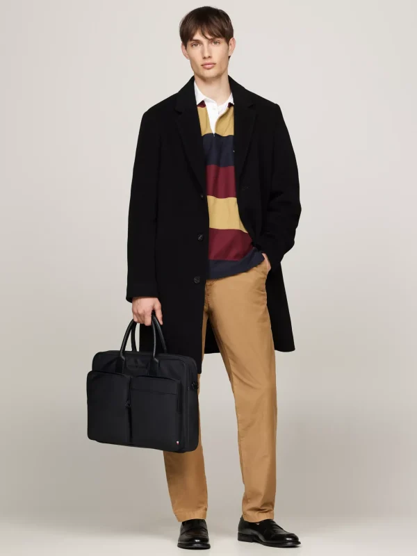 Tommy Hilfiger Laptop-Tasche mit Logo-Schulterriemen BLACK Online