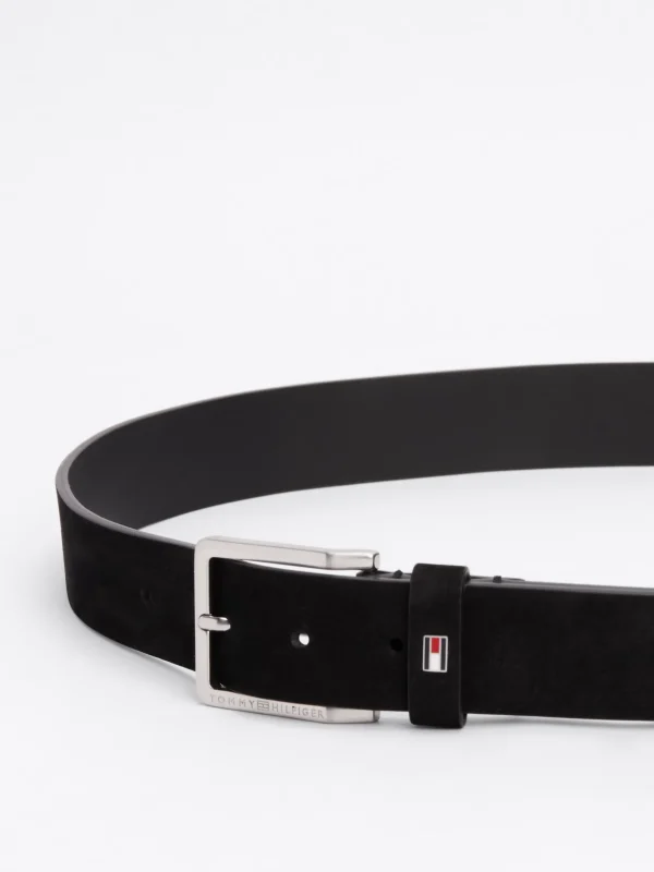 Tommy Hilfiger Ledergürtel mit eckiger Schnalle und Logo BLACK Shop