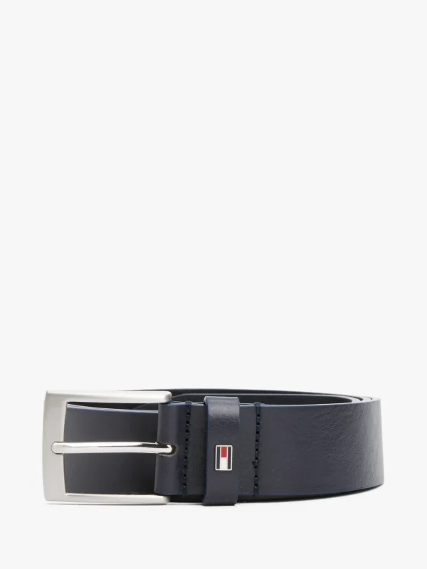 Tommy Hilfiger Ledergürtel mit Flag aus Emaille SPACE BLUE Cheap