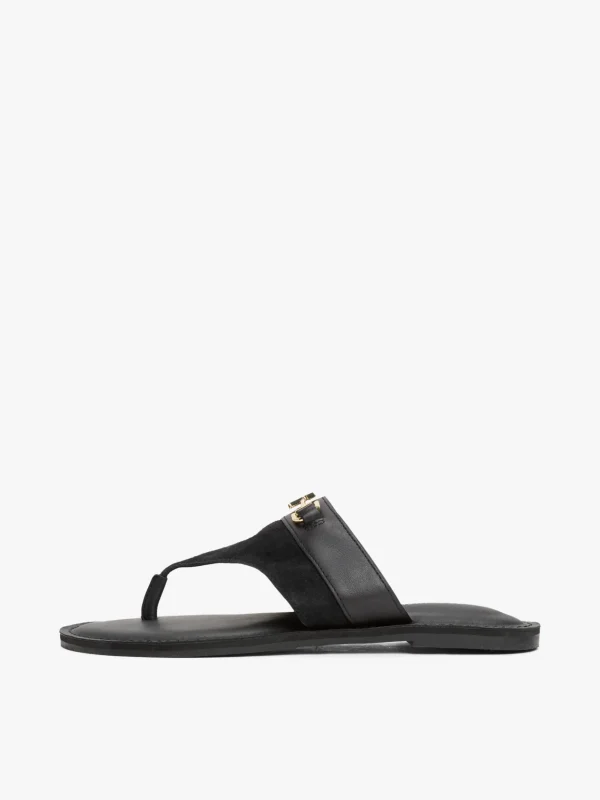 Tommy Hilfiger Ledersandale mit Horsebit BLACK Best Sale