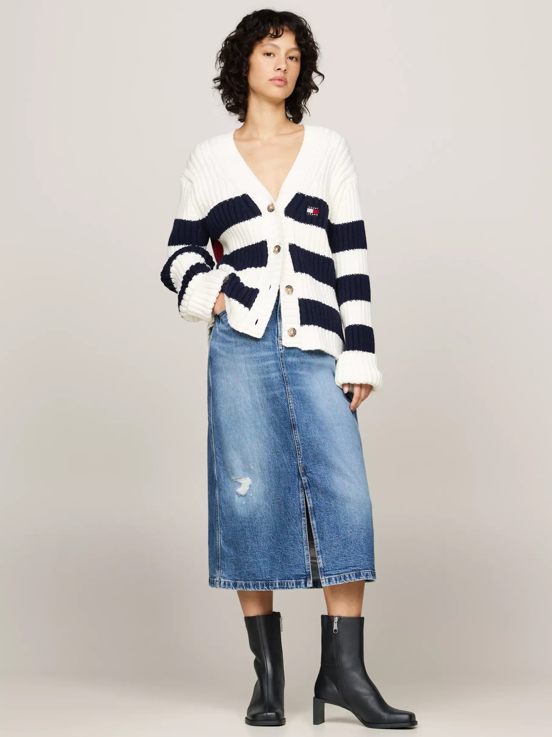 Tommy Hilfiger Lederstiefelette mit Square Toe BLACK Sale