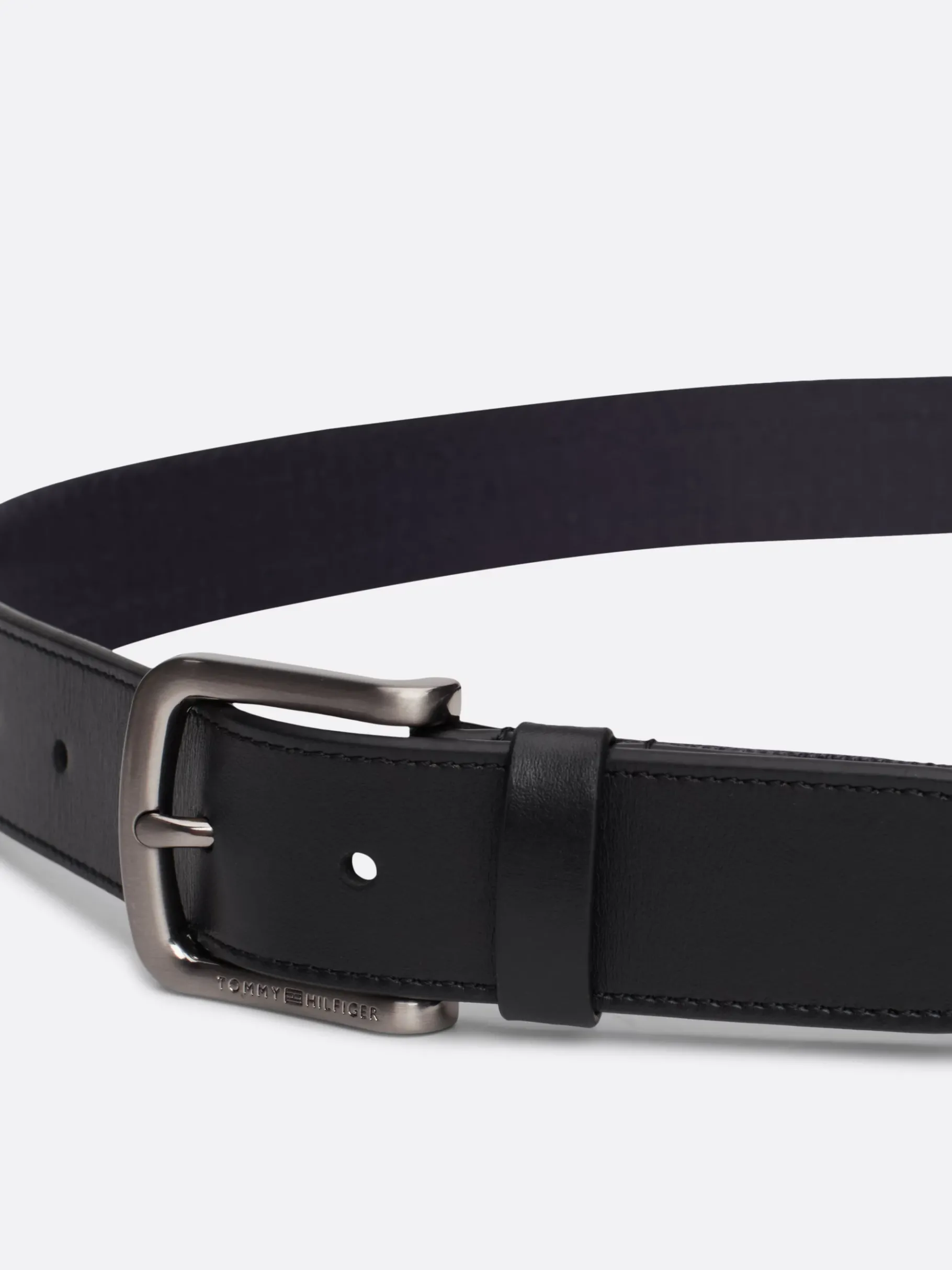 Tommy Hilfiger Legerer Gürtel aus Leder und Gurtband BLACK Sale