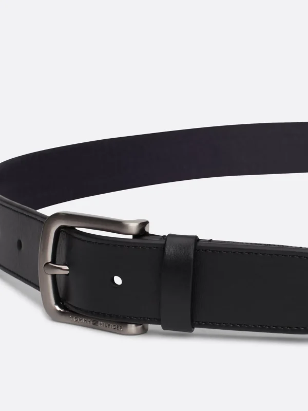 Tommy Hilfiger Legerer Gürtel aus Leder und Gurtband BLACK Sale