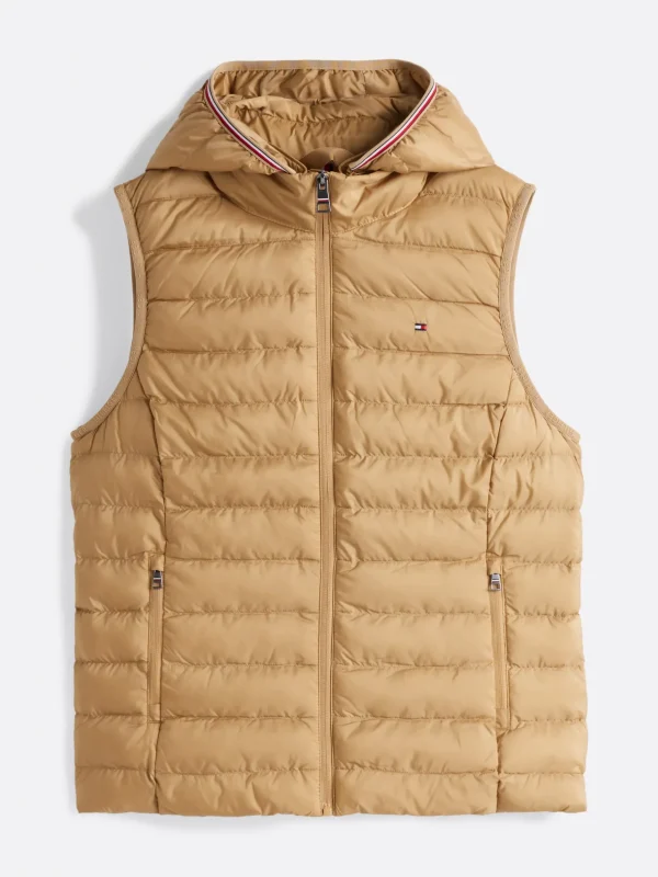 Tommy Hilfiger Leichtgewichtige Daunenweste mit Kapuze CLASSIC KHAKI Cheap