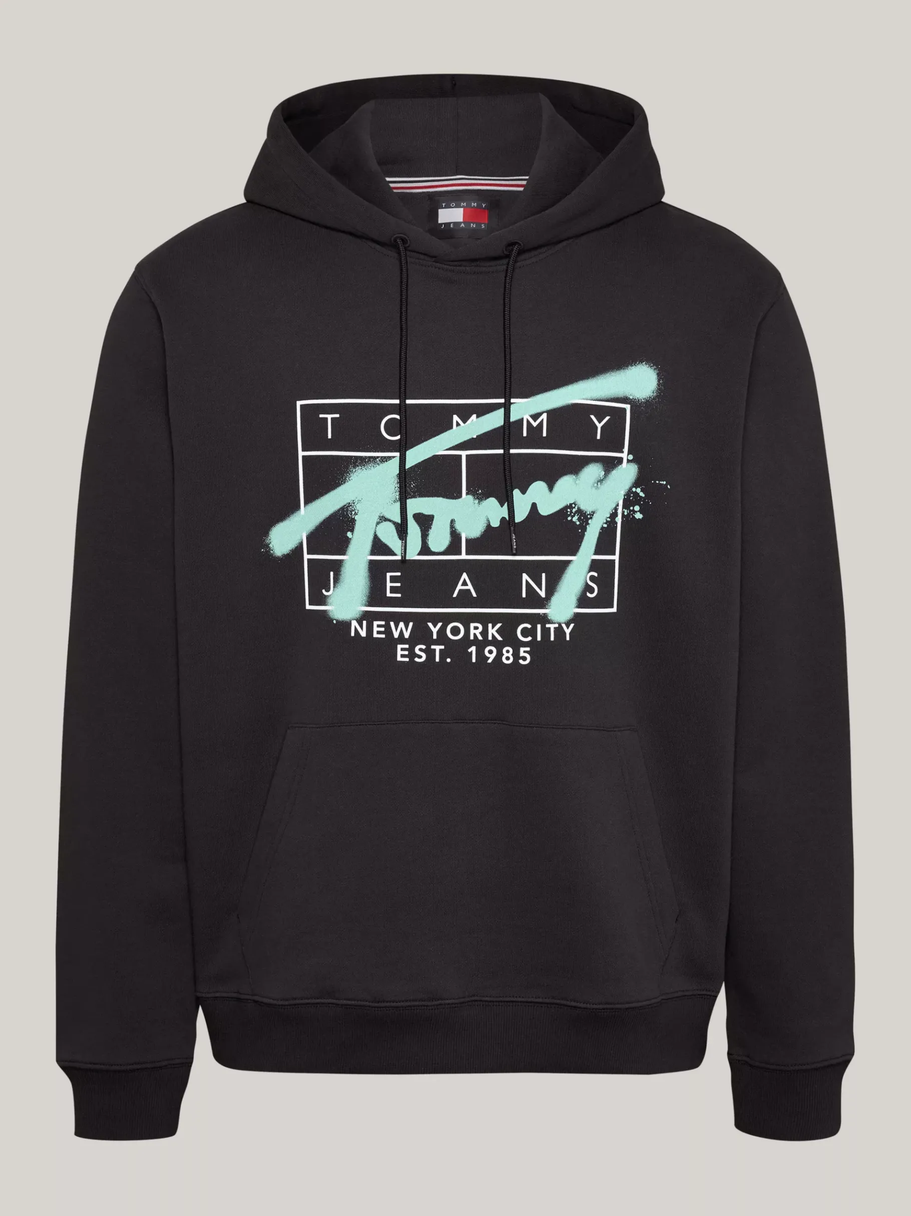 Tommy Hilfiger Logo-Hoodie mit Graffiti-Signatur BLACK Clearance