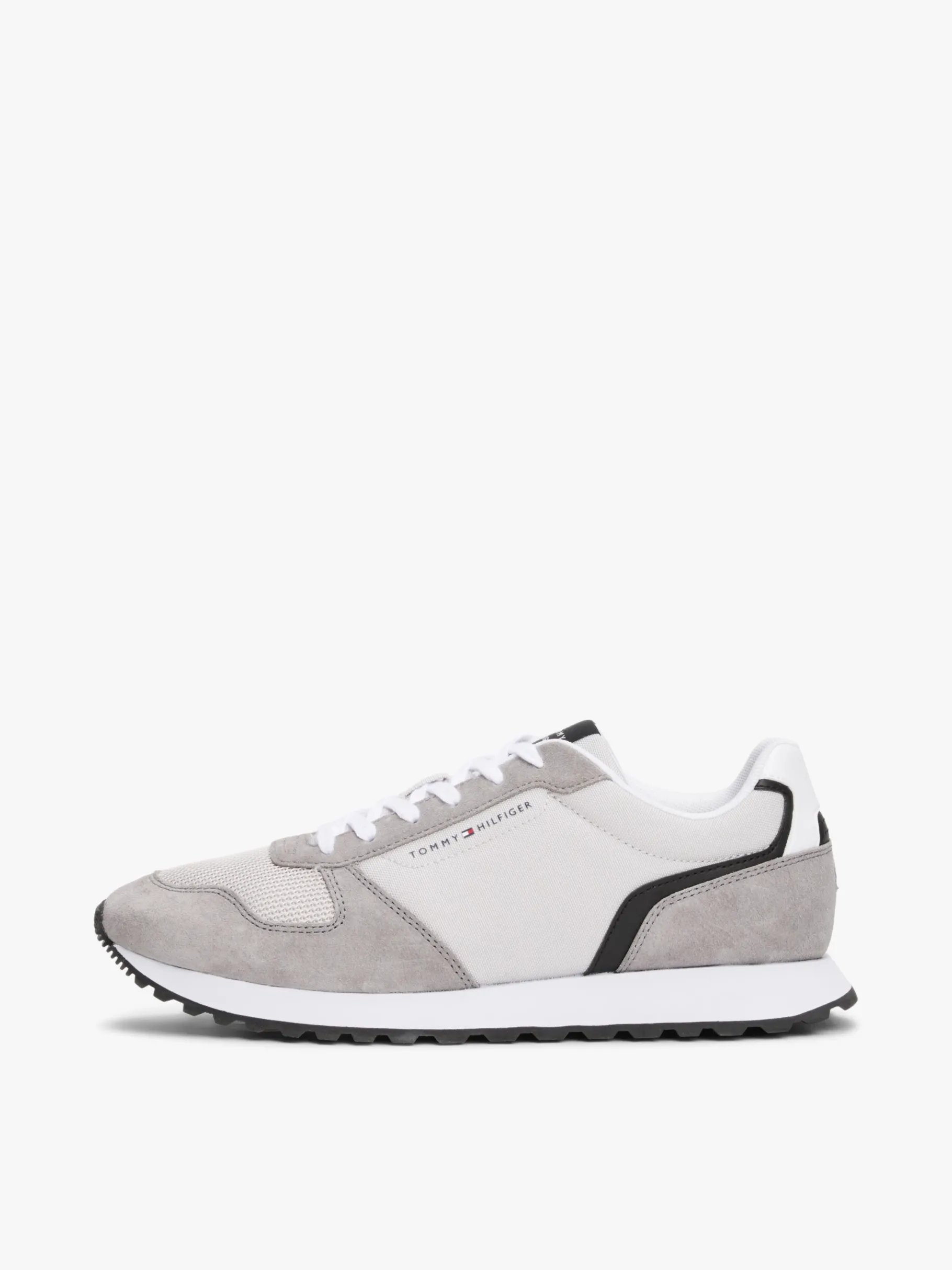 Tommy Hilfiger Logo-Sneaker aus Wildleder GREY WHISPER Cheap