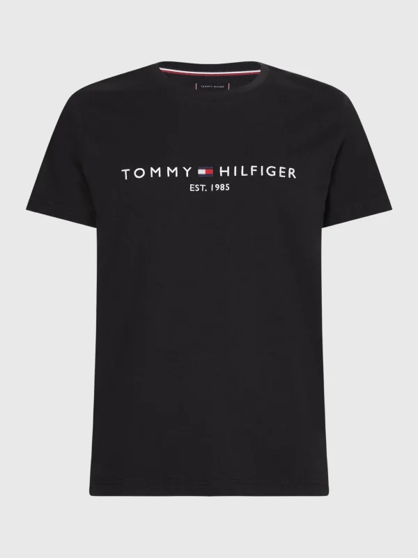 Tommy Hilfiger Logo-T-Shirt aus Bio-Baumwolle JET BLACK Outlet