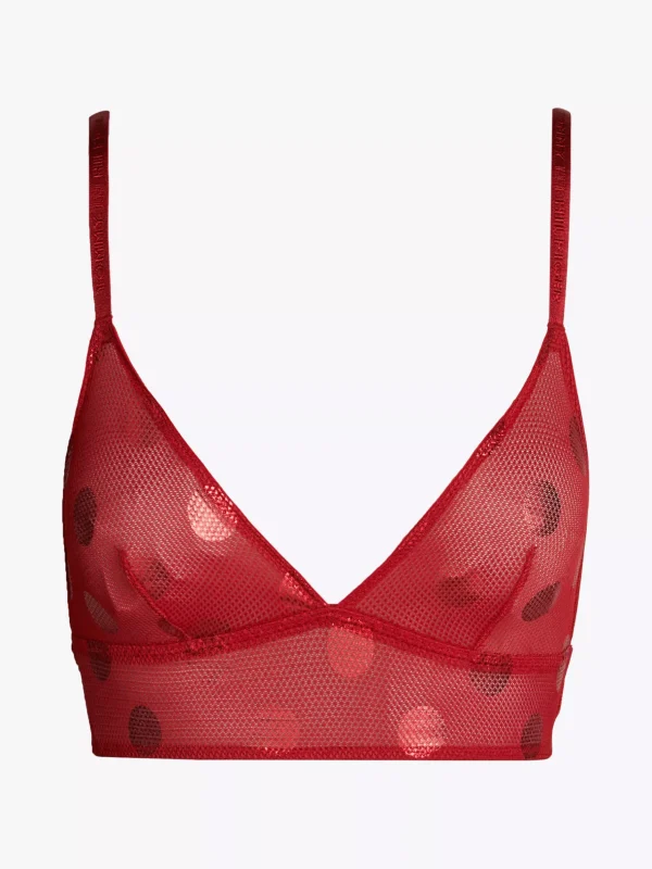Tommy Hilfiger Longline-Bralette aus Mesh mit Sternprint REGATTA RED Flash Sale