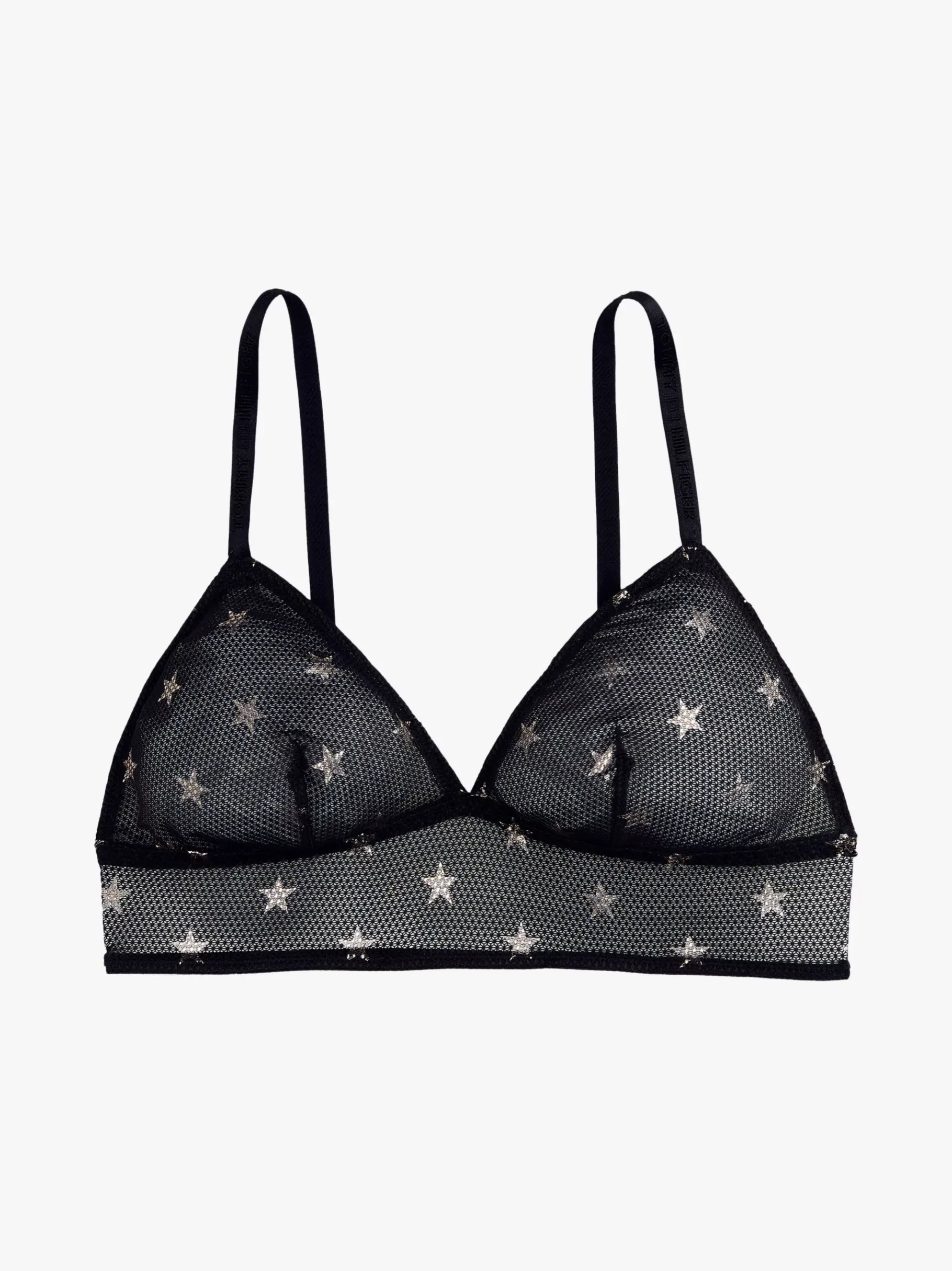 Tommy Hilfiger Longline-Bralette aus Mesh mit Sternprint BLACK Flash Sale