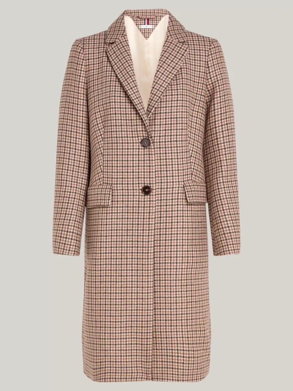 Tommy Hilfiger Mantel aus Wollmix mit Hahnentrittmuster CASUAL WOVENS CHECK Best