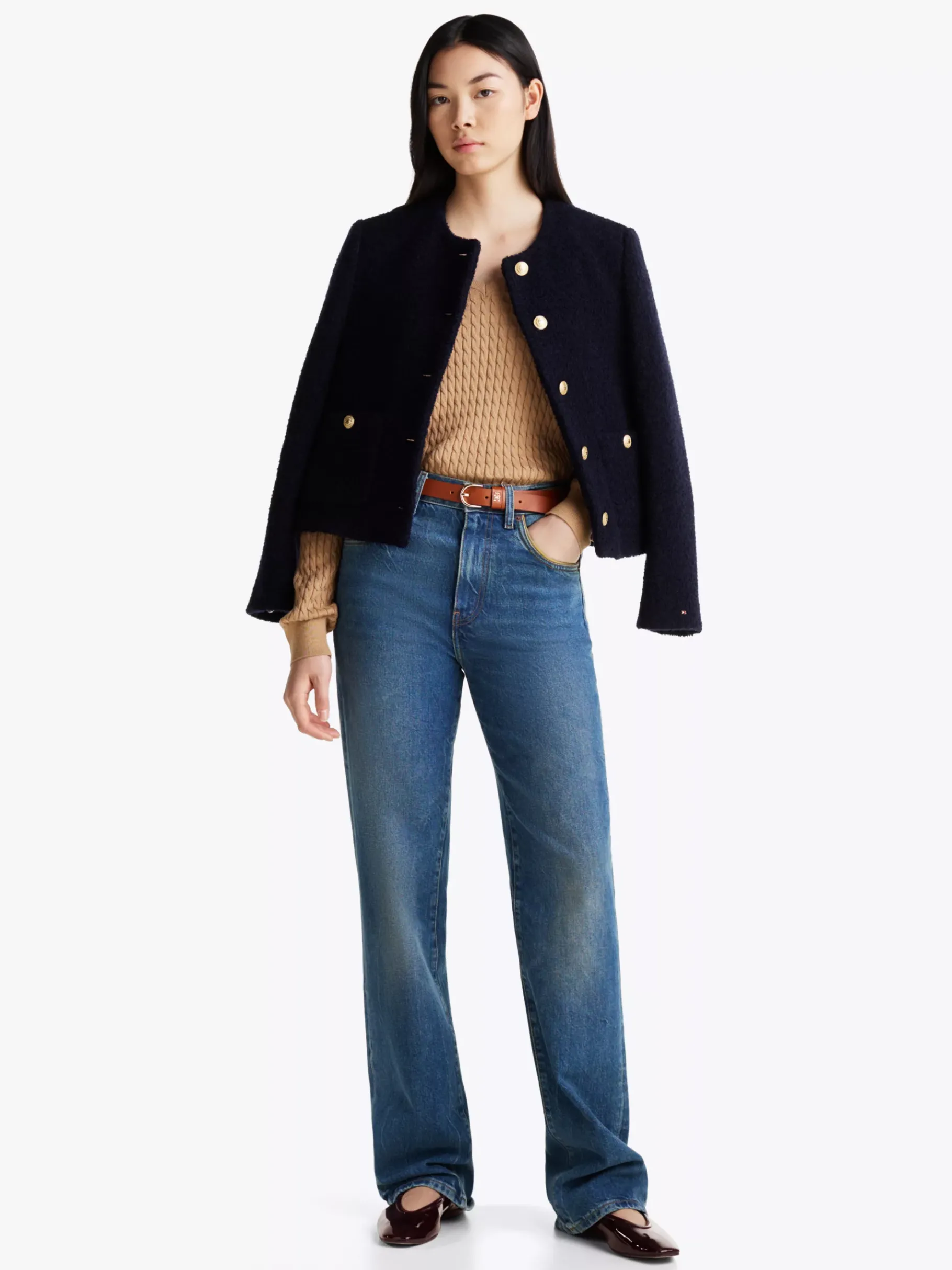 Tommy Hilfiger Mary Jane-Ballerina aus Lackleder BURGUNDY VELVET Best Sale