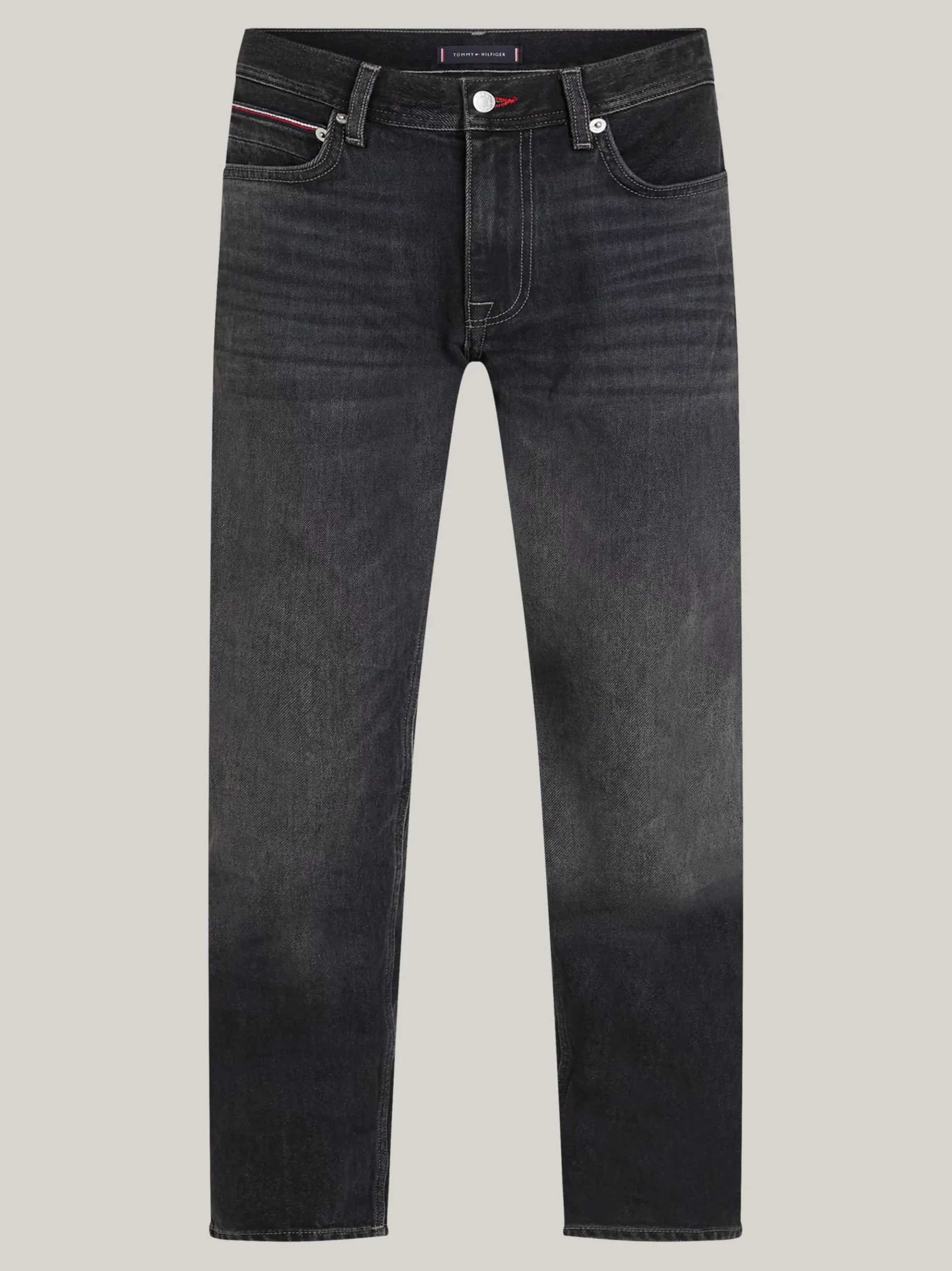 Tommy Hilfiger Mercer Regular Straight Jeans mit Fade-Effekt TUNDRA BLACK Discount