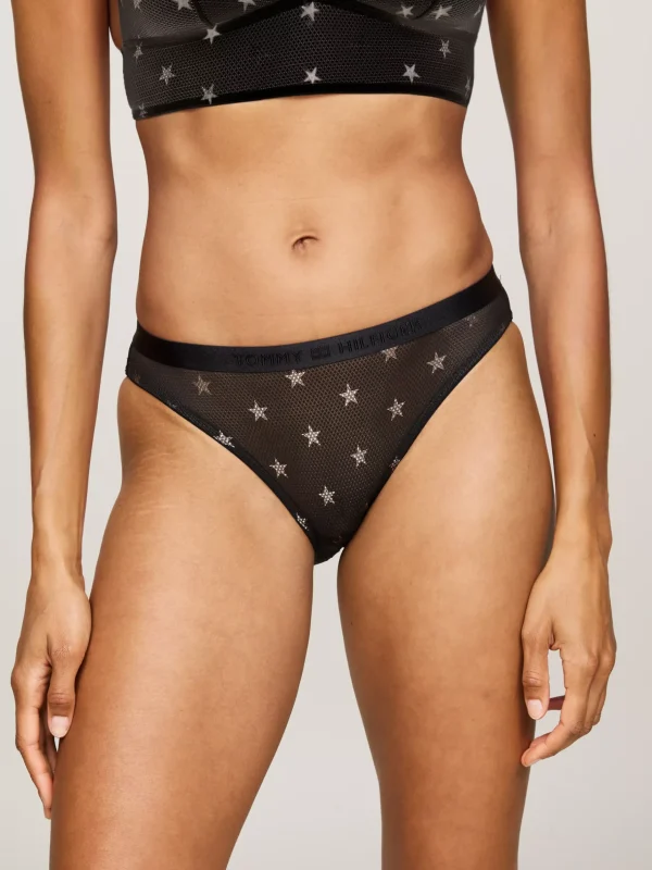 Tommy Hilfiger Mesh-Slip mit Sternprint BLACK Flash Sale