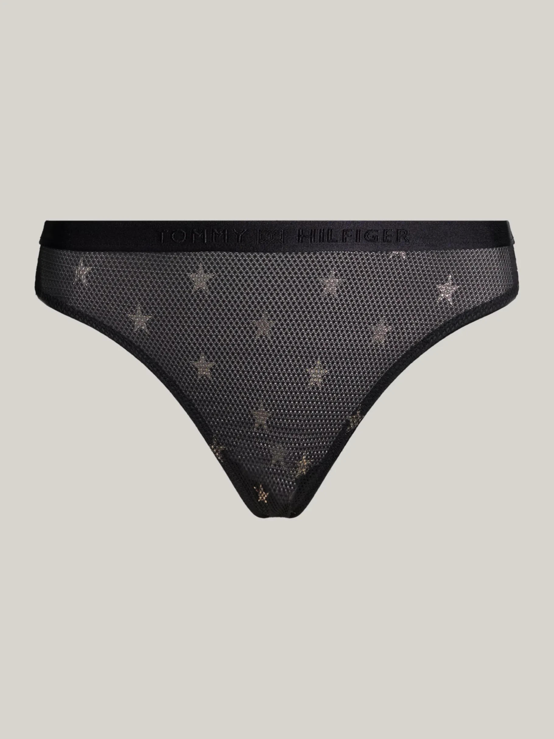 Tommy Hilfiger Mesh-String mit Sternprint BLACK Discount