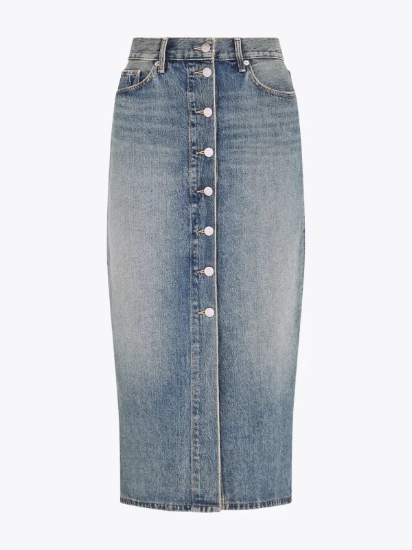 Tommy Hilfiger Midi-Jeansrock mit hohem Bund MEG Flash Sale
