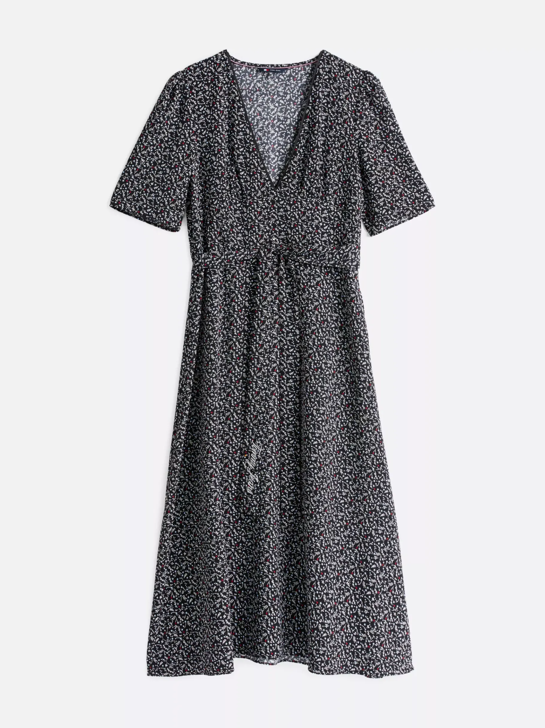 Tommy Hilfiger Midikleid mit Blümchen-Print BLACK FLORAL AOP Discount