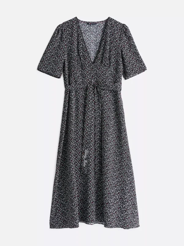 Tommy Hilfiger Midikleid mit Blümchen-Print BLACK FLORAL AOP Discount