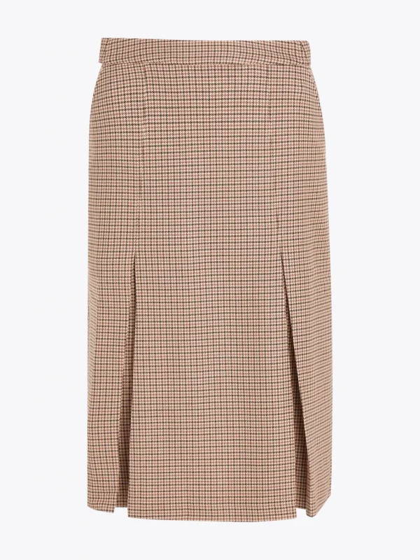 Tommy Hilfiger Midi-Rock mit Hahnentrittmuster BROWN HOUNDSTOOTH Outlet