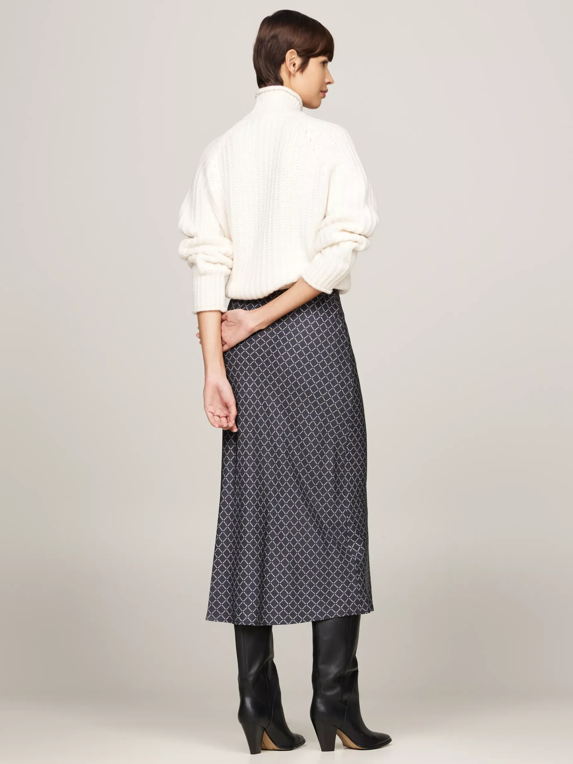 Tommy Hilfiger Midi-Rock mit Logoprint DIAMOND MONOTYPE/ MILITARY DENIM New