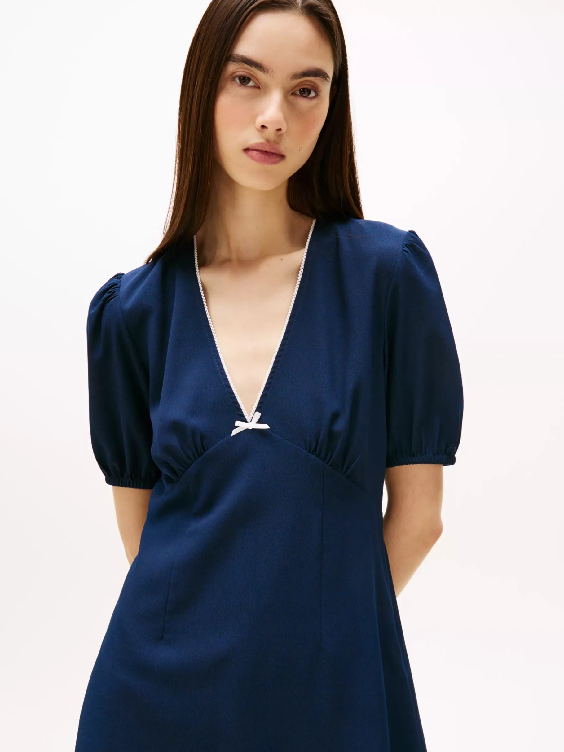 Tommy Hilfiger Minikleid aus Krepp DARK NIGHT NAVY Clearance