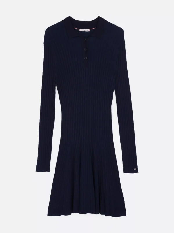 Tommy Hilfiger Mini-Strickkleid mit Zopfstrickmuster DARK NIGHT NAVY New