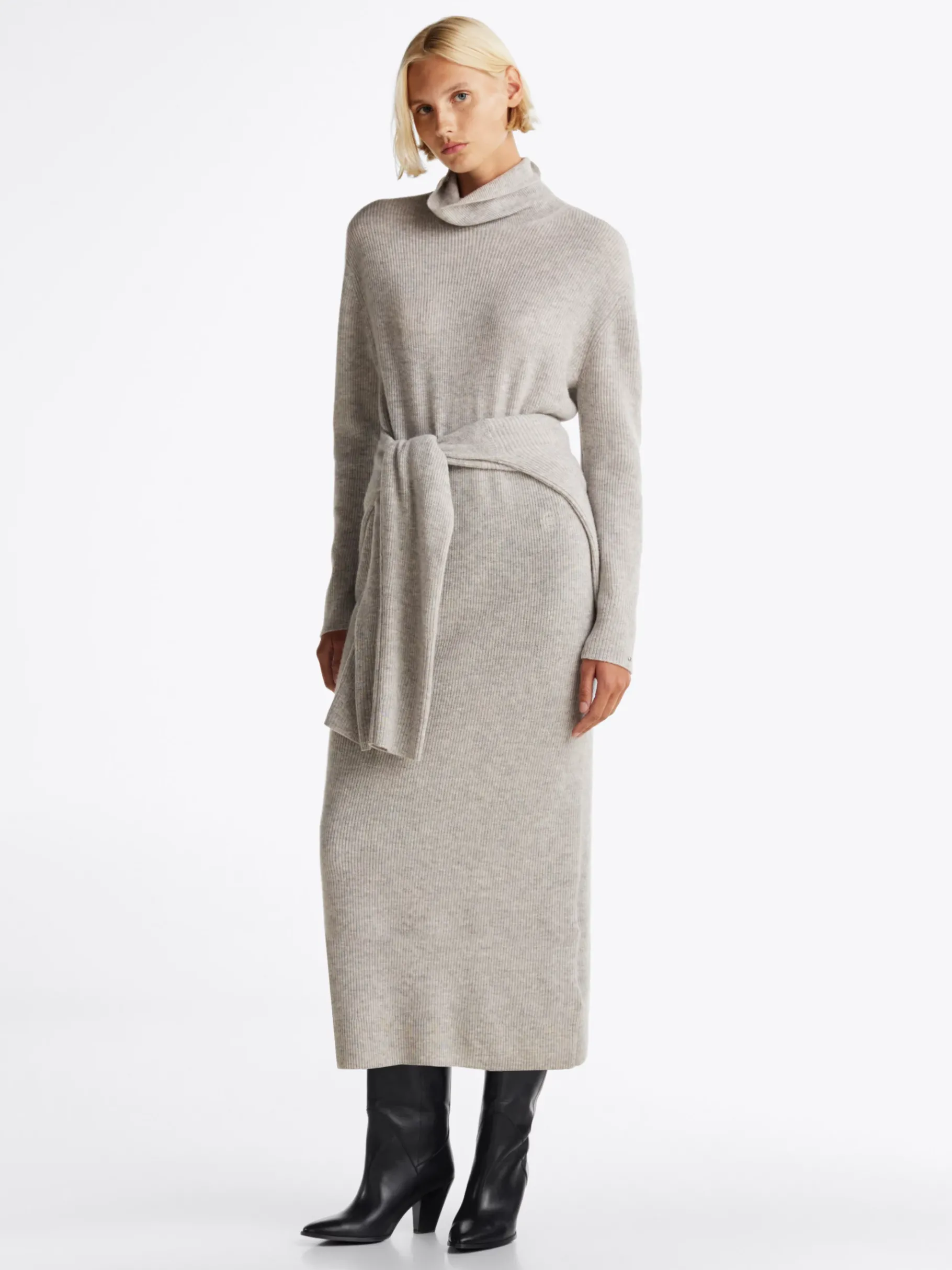 Tommy Hilfiger Mittelhoher Lederstiefel mit kubanischem Absatz BLACK Hot