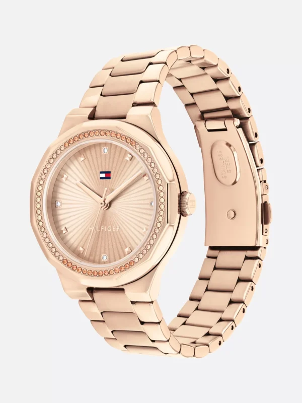 Tommy Hilfiger Nelkenvergoldete Armbanduhr aus Edelstahl ROSE GOLD Discount