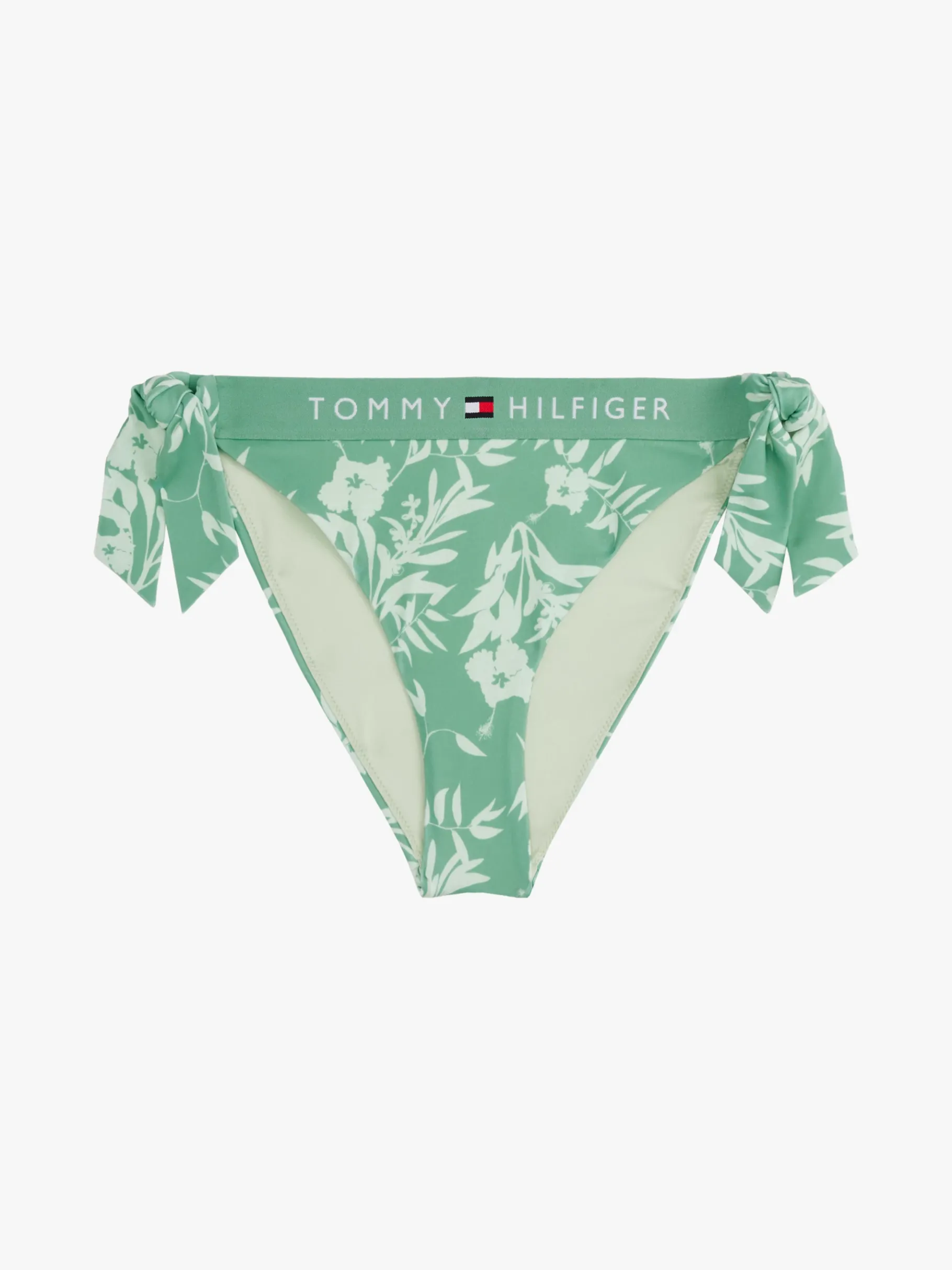 Tommy Hilfiger Original Bikinihose mit Bindebändern FLORAL TROPIC AOP FORT GREEN Fashion