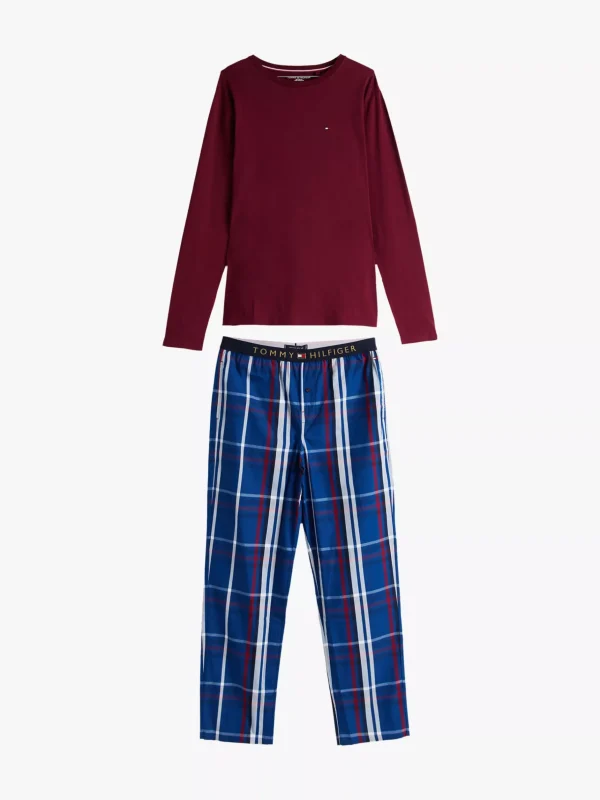 Tommy Hilfiger Original Langarm-Pyjama inkl. Geschenkbox DEEP ROUGE / HERITAGE PLAID Discount