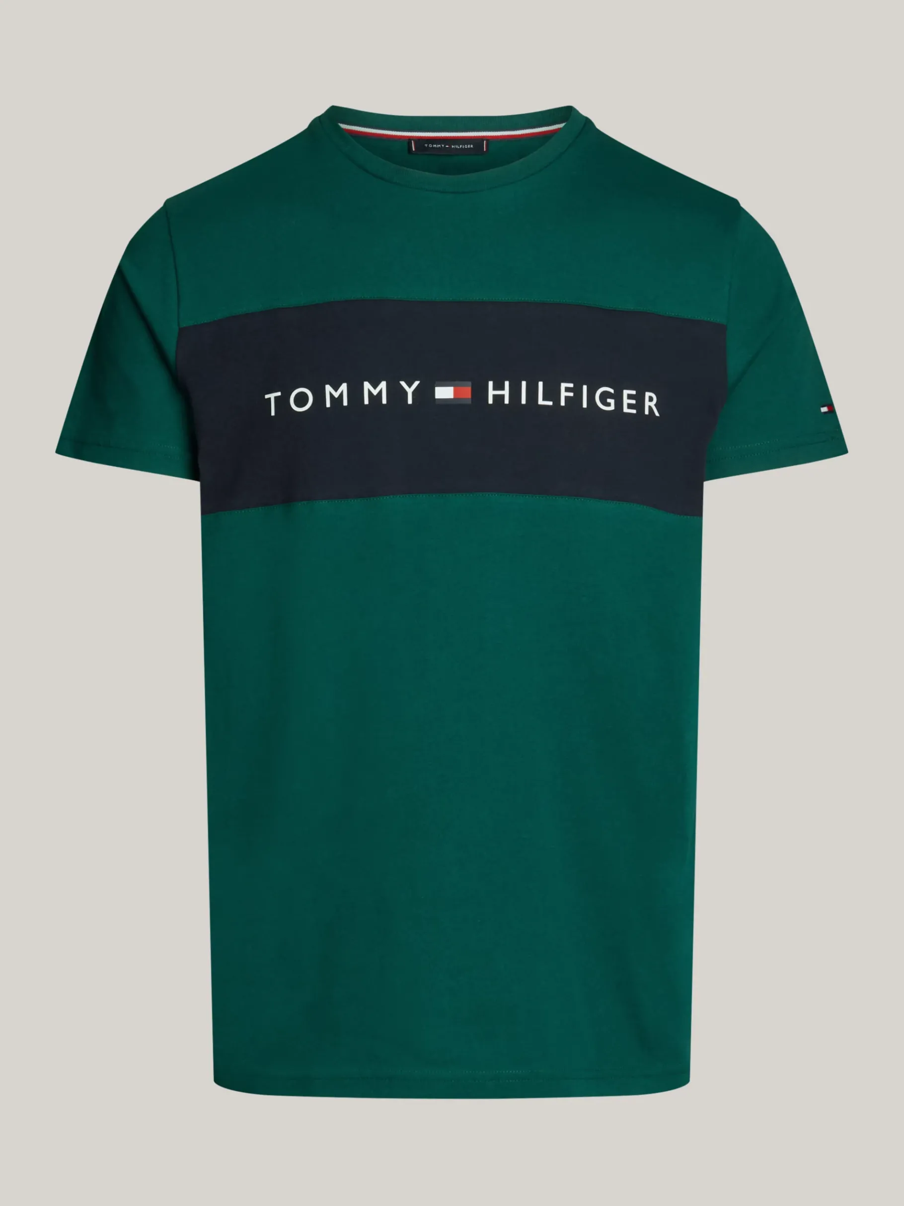 Tommy Hilfiger Original Lounge-T-Shirt mit Color Block ORNAMENTAL GREEN Cheap