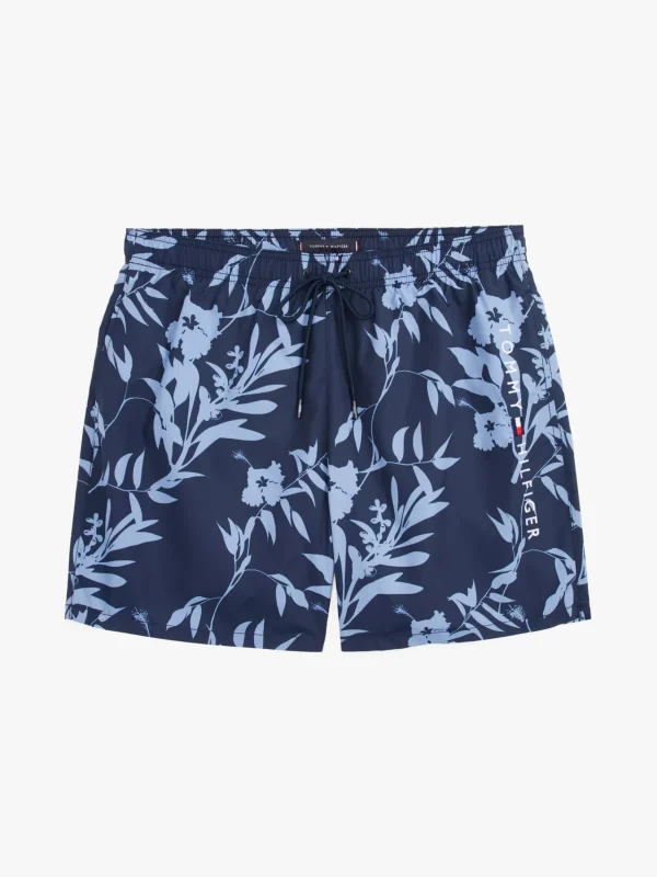 Tommy Hilfiger Original mittellange Badeshorts mit Print FLORAL TROPIC AOP DESERT SKY New