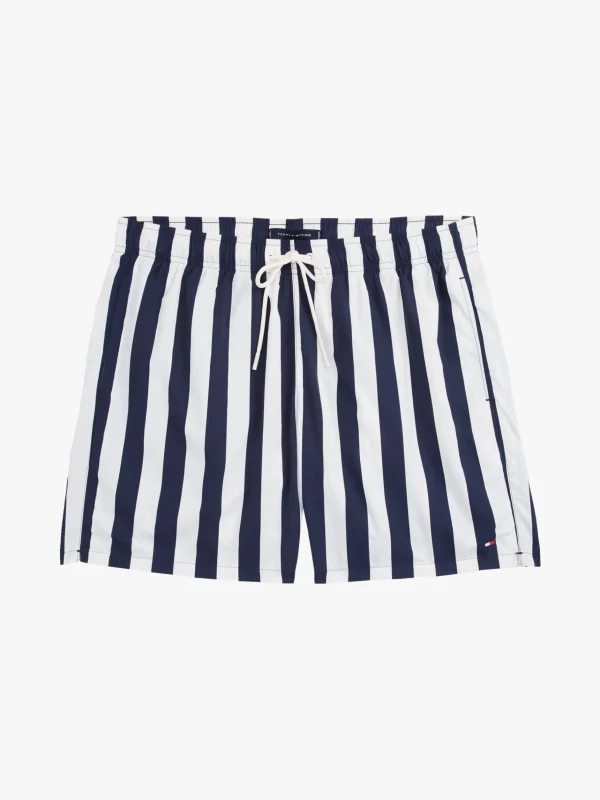 Tommy Hilfiger Original mittellange gestreifte Badeshorts ITHACA WHITE MEDIUM RED Sale
