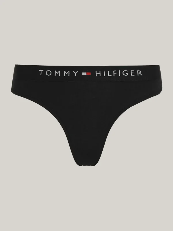 Tommy Hilfiger Original String mit Logo auf dem Taillenbund BLACK Best Sale
