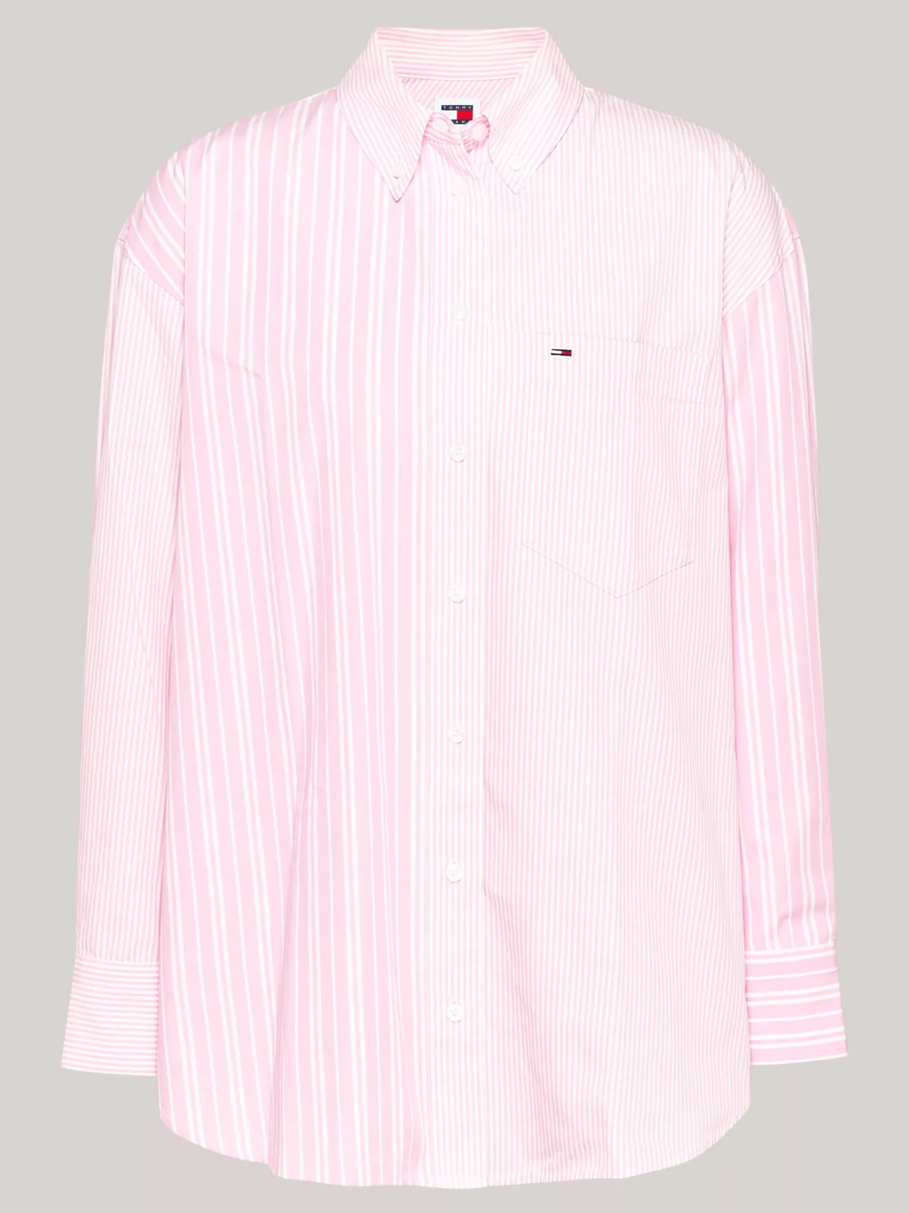 Tommy Hilfiger Oversized Fit Hemd mit Streifenmix BALLET PINK / MULTI Best Sale