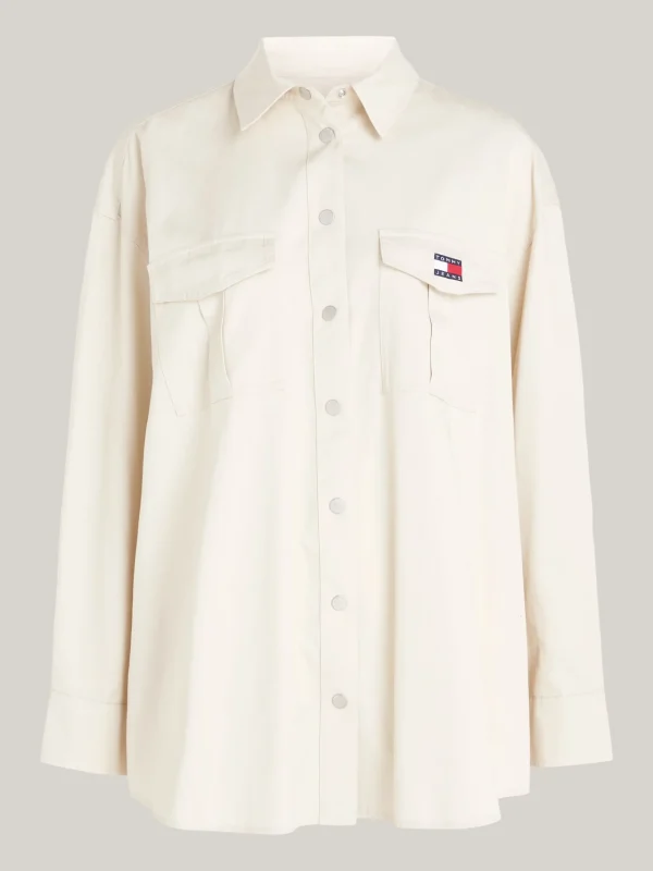 Tommy Hilfiger Oversized Fit Overshirt mit Cargo-Tasche NEWSPRINT Outlet