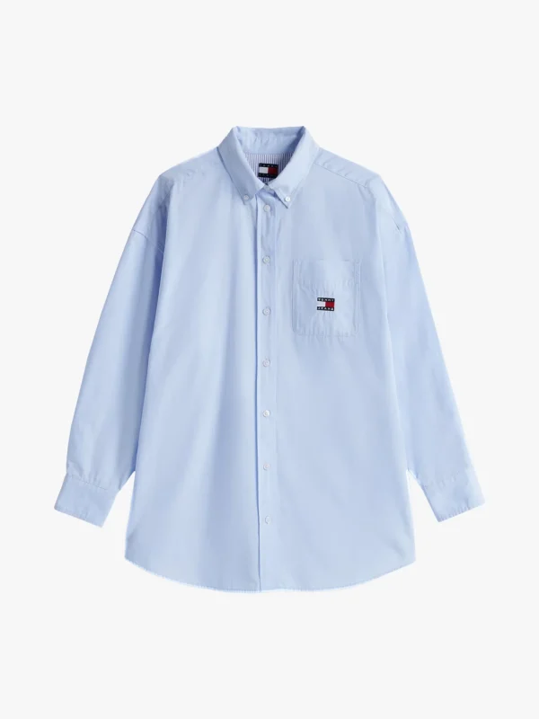 Tommy Hilfiger Ovesized Fit Popeline-Hemd SWEET BLUE Store