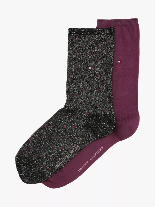 Tommy Hilfiger 1 Paar gepunktete Metallic-Socken BLACK LUREX Online